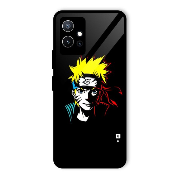 Naruto Pen Sketch Art Glass Back Case for Vivo T1 5G