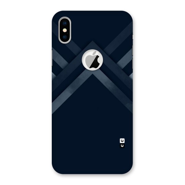 Navy Blue Arrow Back Case for iPhone XS Logo Cut