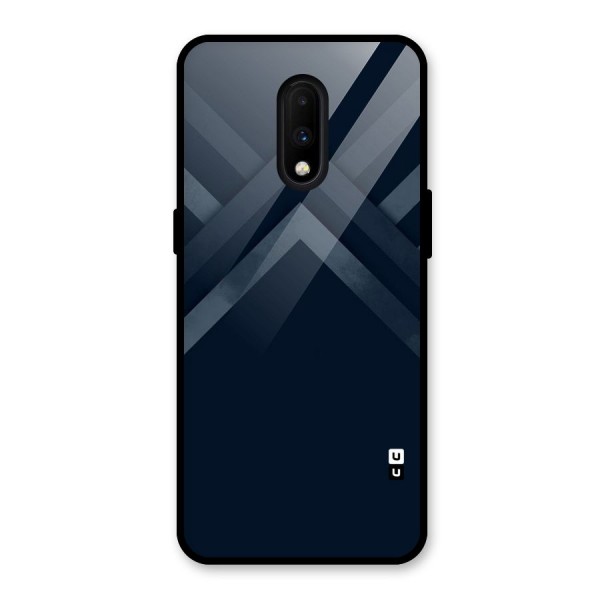 Navy Blue Arrow Glass Back Case for OnePlus 7