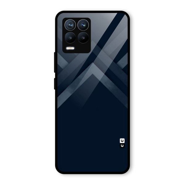Navy Blue Arrow Glass Back Case for Realme 8 Pro