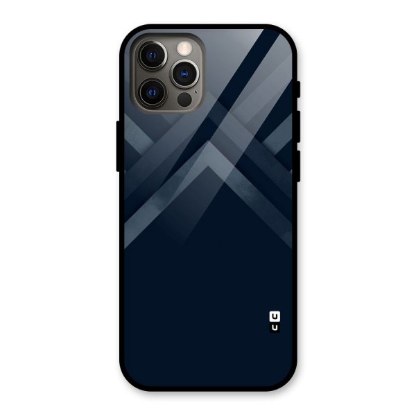 Navy Blue Arrow Glass Back Case for iPhone 12 Pro