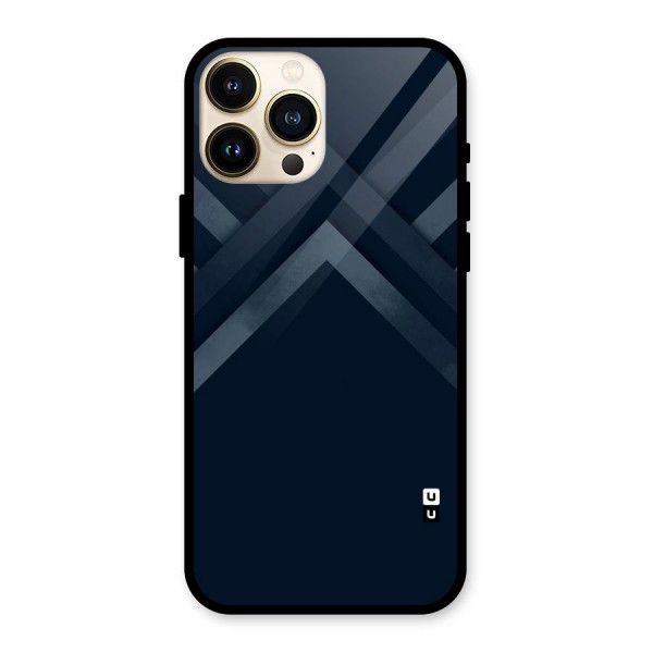 Navy Blue Arrow Glass Back Case for iPhone 13 Pro Max