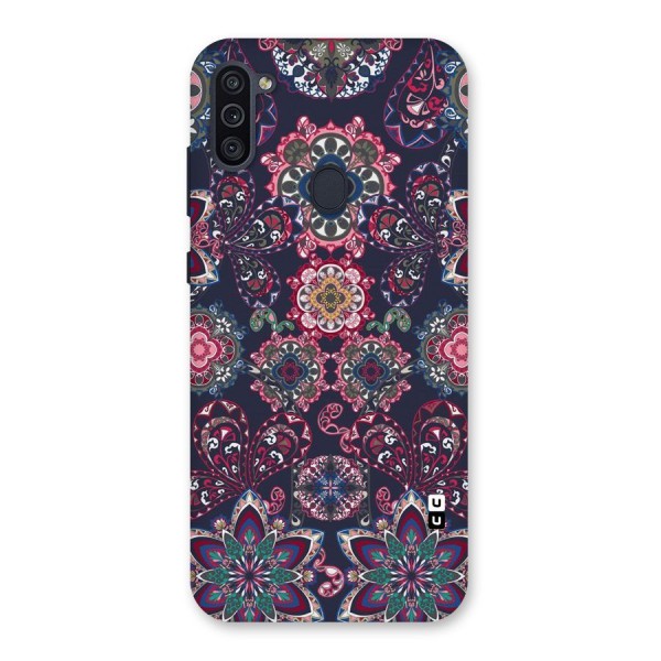 Navy Blue Bloom Pattern Back Case for Galaxy M11