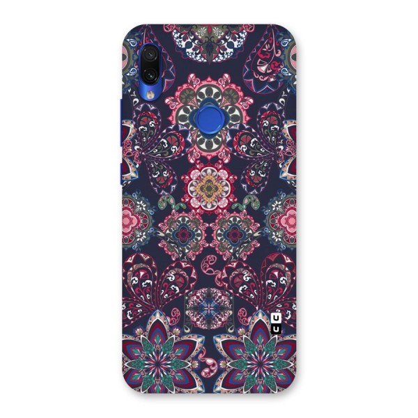 Navy Blue Bloom Pattern Back Case for Redmi Note 7S