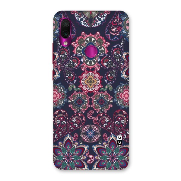 Navy Blue Bloom Pattern Back Case for Redmi Note 7 Pro