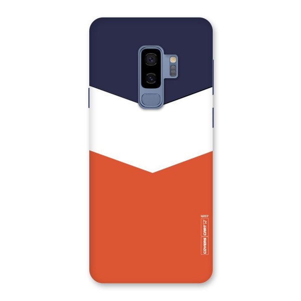 Navy Blue White Orange Arrow Back Case for Galaxy S9 Plus