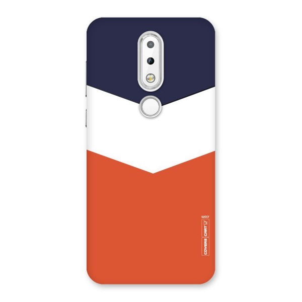 Navy Blue White Orange Arrow Back Case for Nokia 6.1 Plus