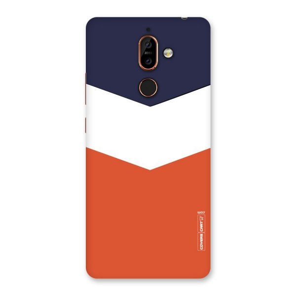 Navy Blue White Orange Arrow Back Case for Nokia 7 Plus