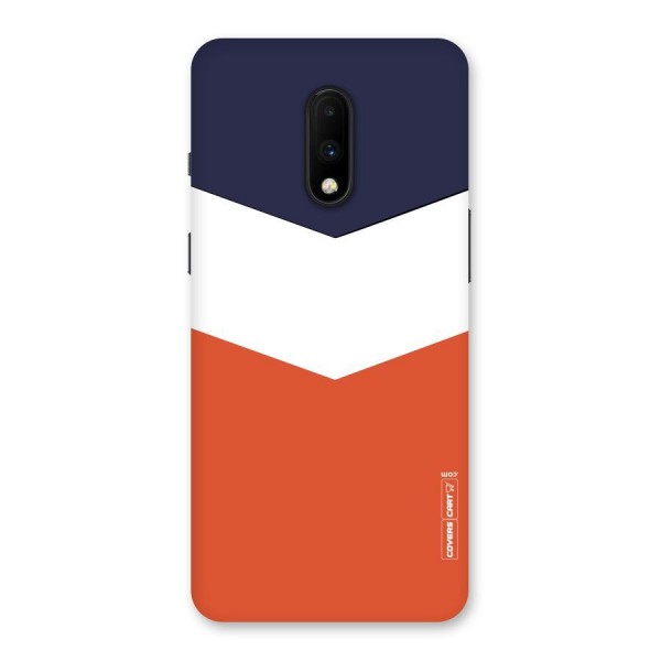 Navy Blue White Orange Arrow Back Case for OnePlus 7