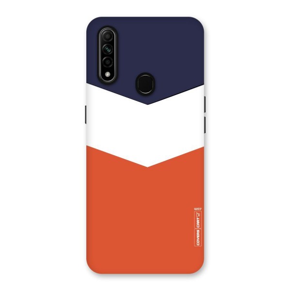 Navy Blue White Orange Arrow Back Case for Oppo A31