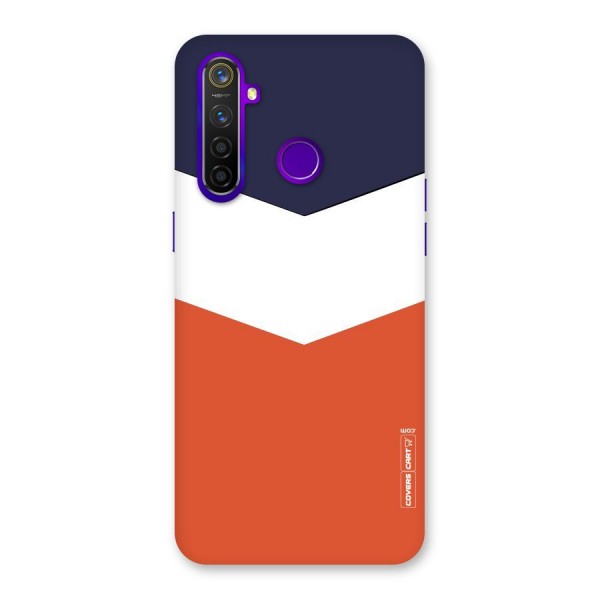 Navy Blue White Orange Arrow Back Case for Realme 5 Pro