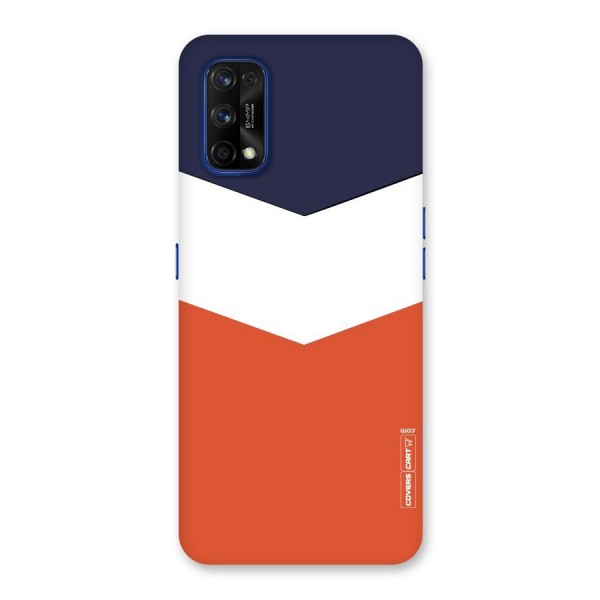 Navy Blue White Orange Arrow Back Case for Realme 7 Pro