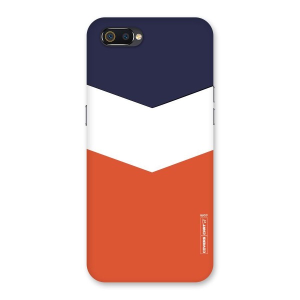 Navy Blue White Orange Arrow Back Case for Realme C2