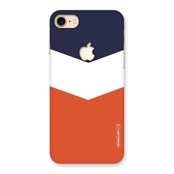 Navy Blue White Orange Arrow Back Case for iPhone 7 Apple Cut