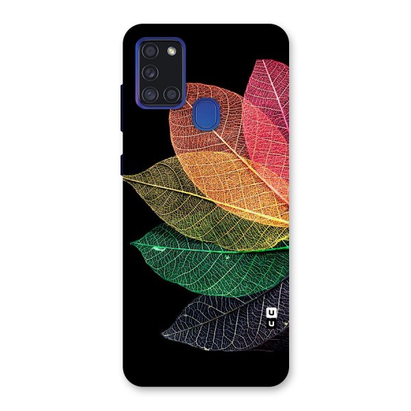 Net Leaf Color Design Back Case for Galaxy A21s