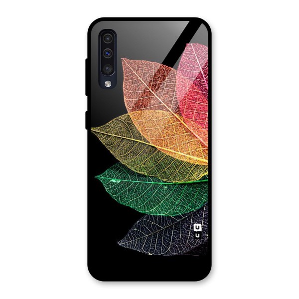 Net Leaf Color Design Glass Back Case for Galaxy A30s
