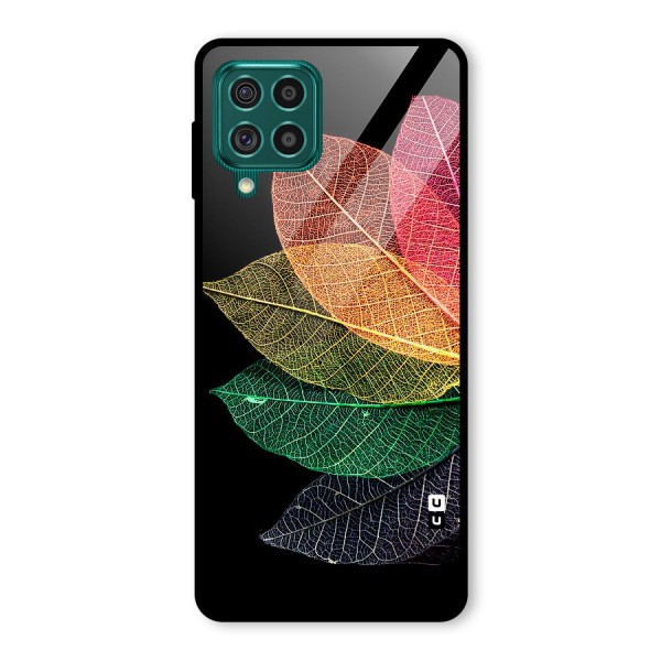 Net Leaf Color Design Glass Back Case for Galaxy F62