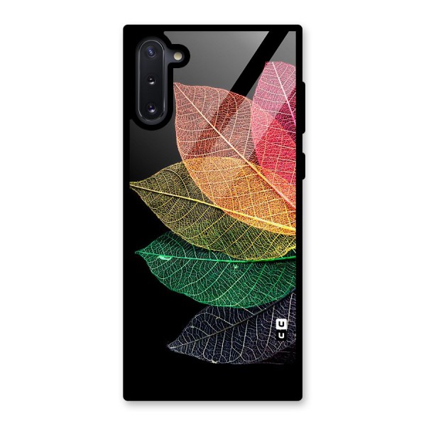 Net Leaf Color Design Glass Back Case for Galaxy Note 10