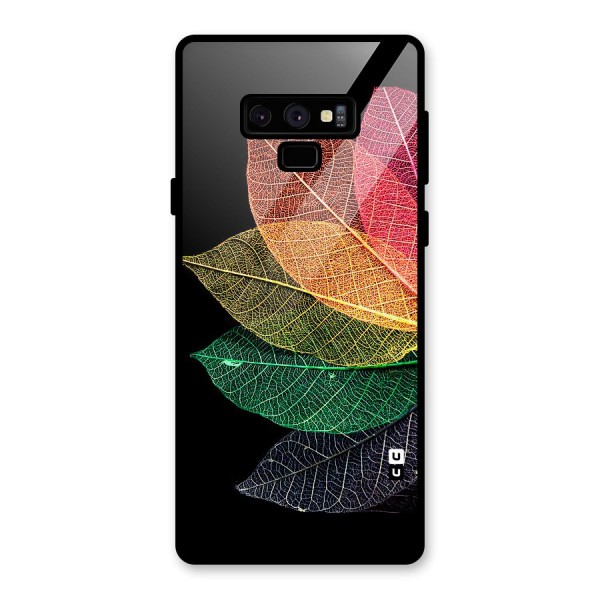 Net Leaf Color Design Glass Back Case for Galaxy Note 9