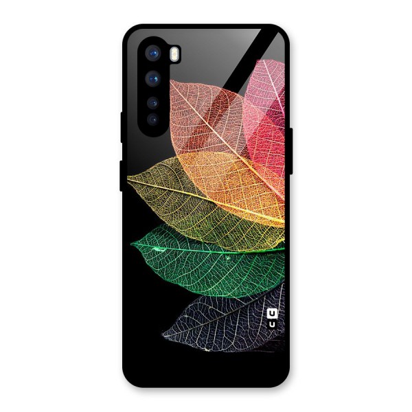 Net Leaf Color Design Glass Back Case for OnePlus Nord