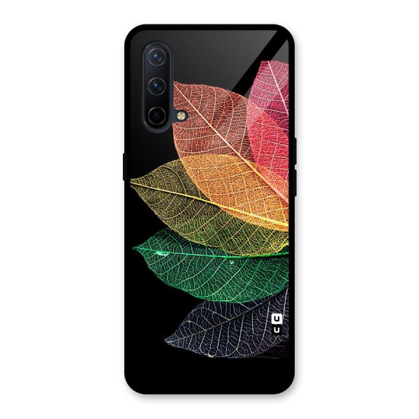 Net Leaf Color Design Glass Back Case for OnePlus Nord CE 5G