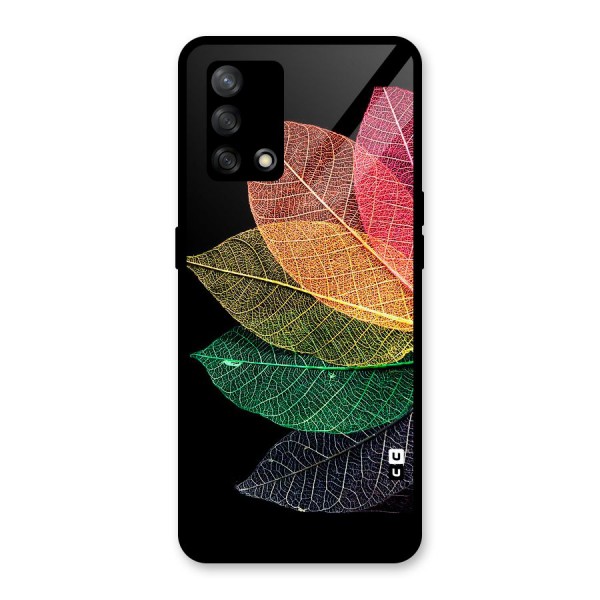 Net Leaf Color Design Glass Back Case for Oppo F19