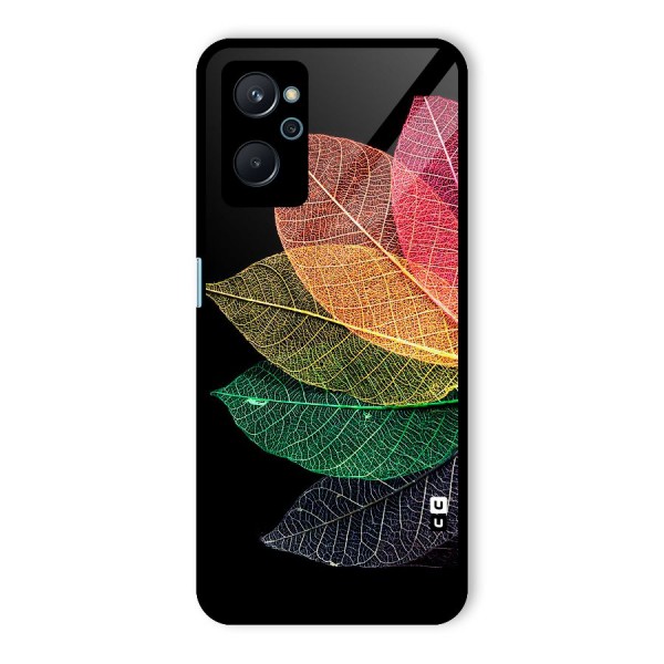 Net Leaf Color Design Glass Back Case for Realme 9i