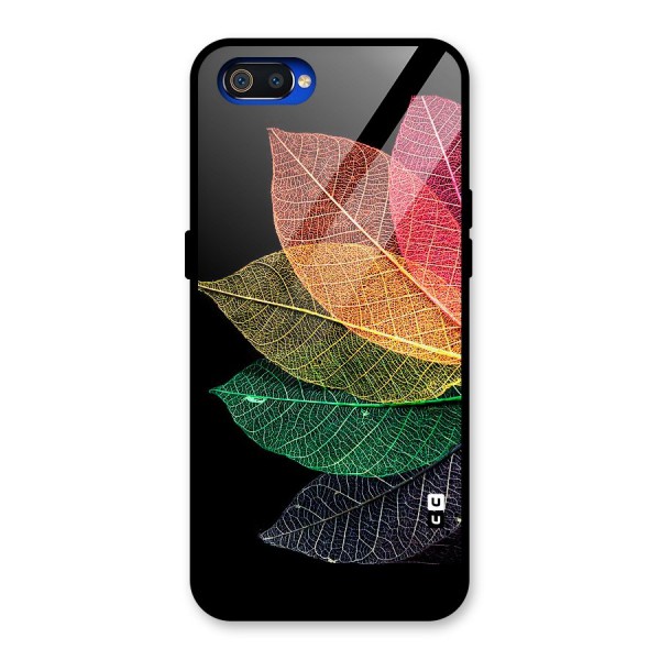 Net Leaf Color Design Glass Back Case for Realme C2