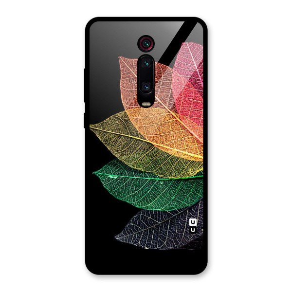 Net Leaf Color Design Glass Back Case for Redmi K20 Pro