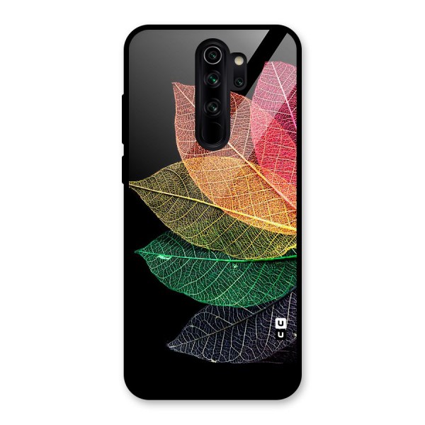 Net Leaf Color Design Glass Back Case for Redmi Note 8 Pro