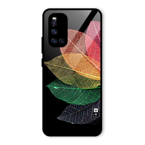 Net Leaf Color Design Glass Back Case for Vivo V19