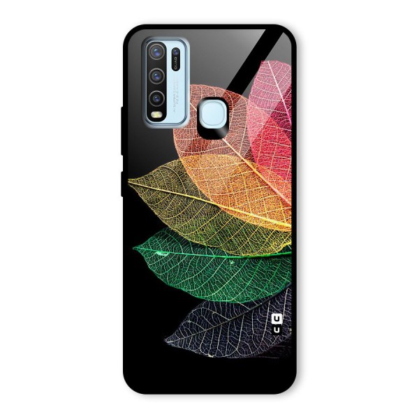 Net Leaf Color Design Glass Back Case for Vivo Y50