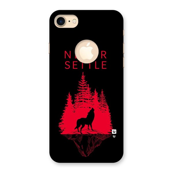 Never Settle Wolf Back Case for iPhone 7 Logo Cut