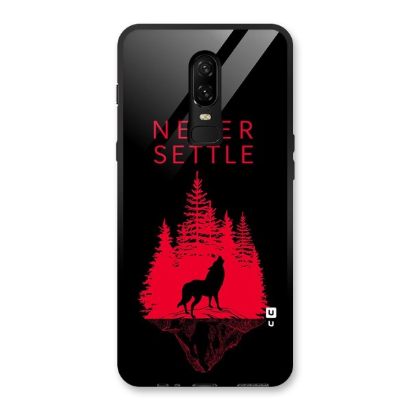 Never Settle Wolf Glass Back Case for OnePlus 6