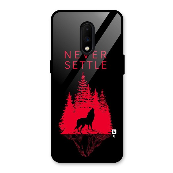 Never Settle Wolf Glass Back Case for OnePlus 7