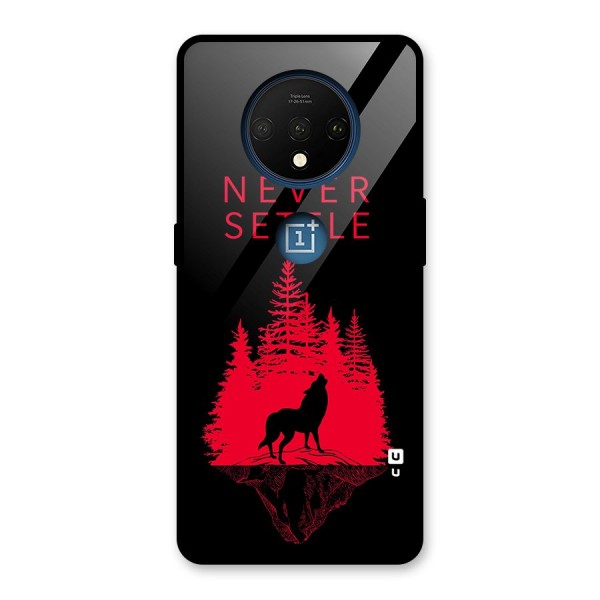 Never Settle Wolf Glass Back Case for OnePlus 7T