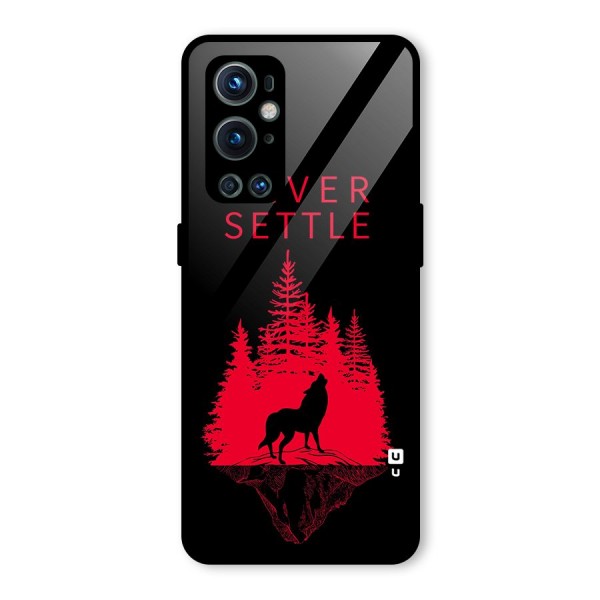 Never Settle Wolf Glass Back Case for OnePlus 9 Pro