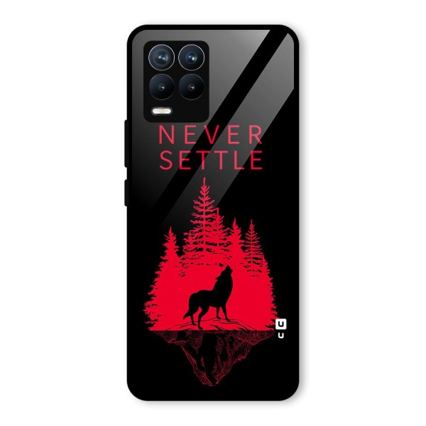 Never Settle Wolf Glass Back Case for Realme 8 Pro