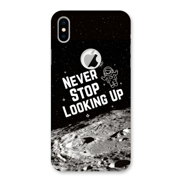 Never Stop Looking Up Back Case for iPhone XS Logo Cut