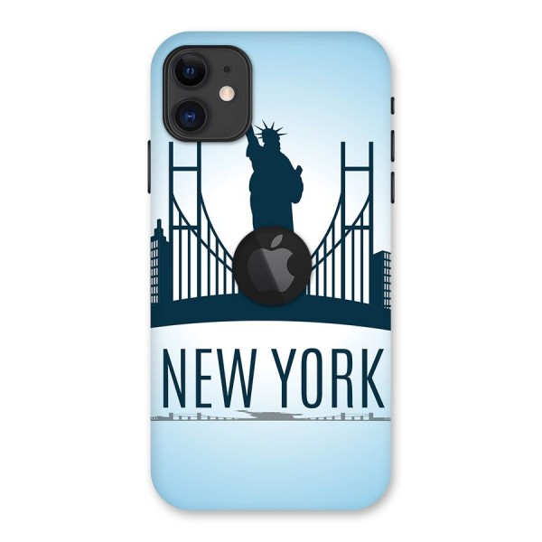 New York Skyline Back Case for iPhone 11 Logo Cut