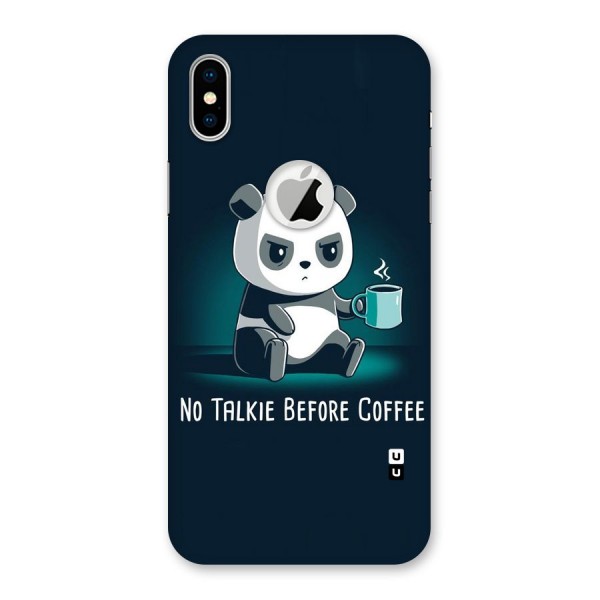No Talkie Before Coffee Back Case for iPhone XS Logo Cut