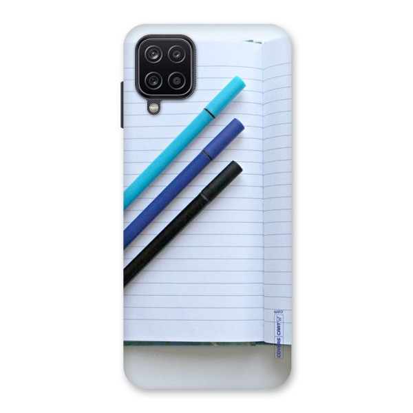 Notebook And Pens Back Case for Galaxy A12