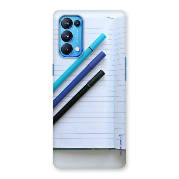 Notebook And Pens Back Case for Oppo Reno5 Pro 5G