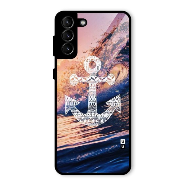 Ocean Anchor Wave Glass Back Case for Galaxy S21 Plus