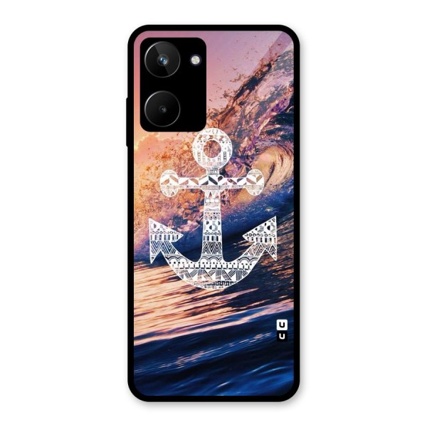 Ocean Anchor Wave Glass Back Case for Realme 10