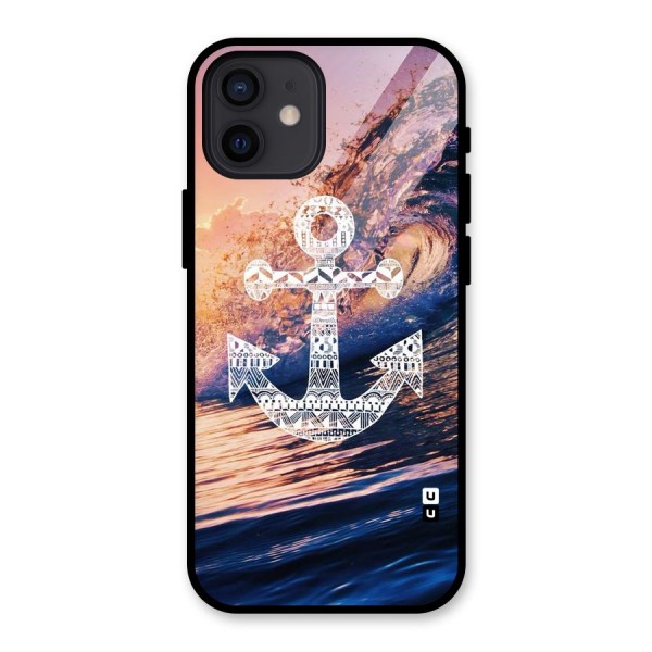 Ocean Anchor Wave Glass Back Case for iPhone 12