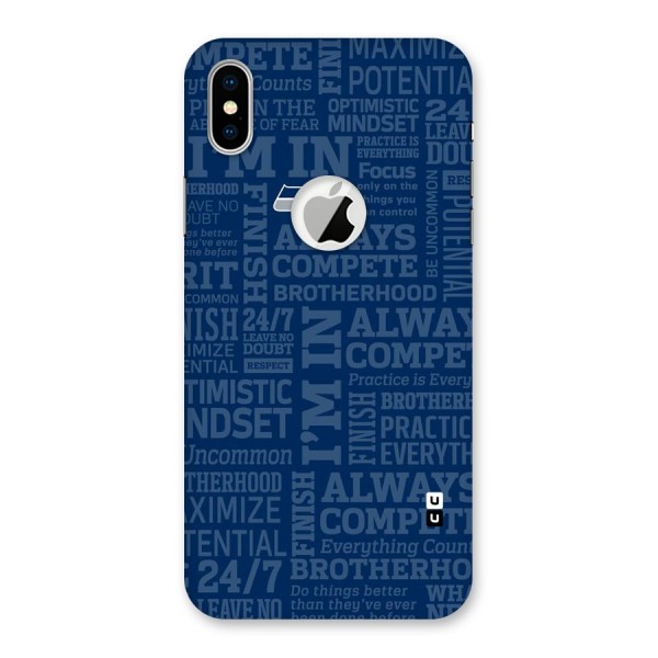 Optimistic Blue Back Case for iPhone XS Logo Cut
