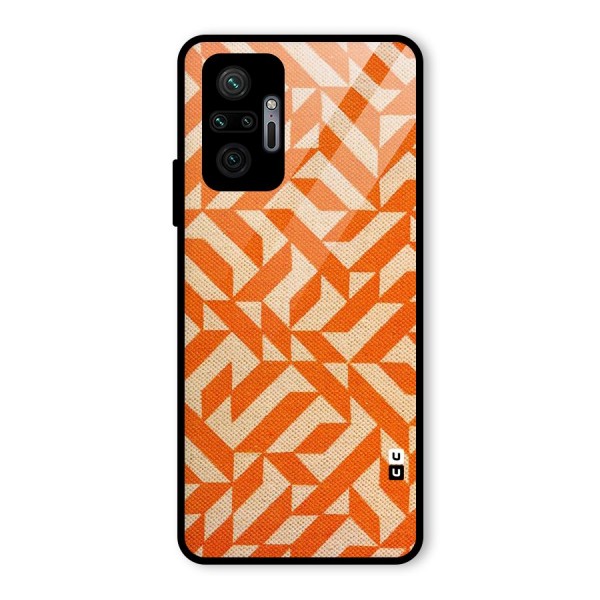 Orange Beige Pattern Glass Back Case for Redmi Note 10 Pro