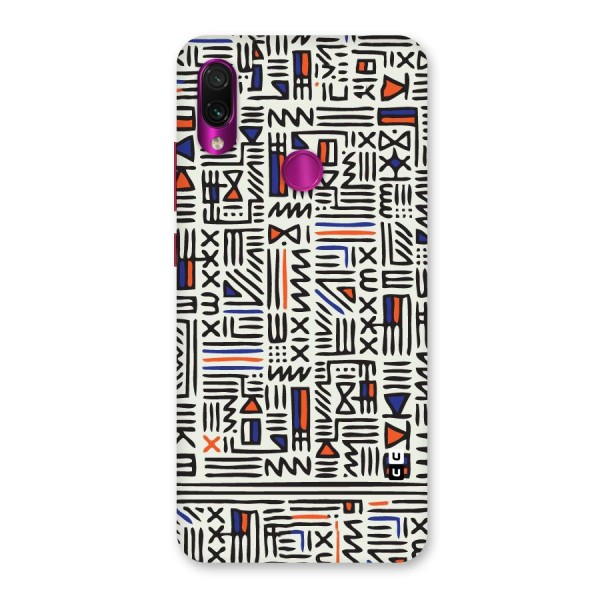 Orange Blue Number Back Case for Redmi Note 7 Pro