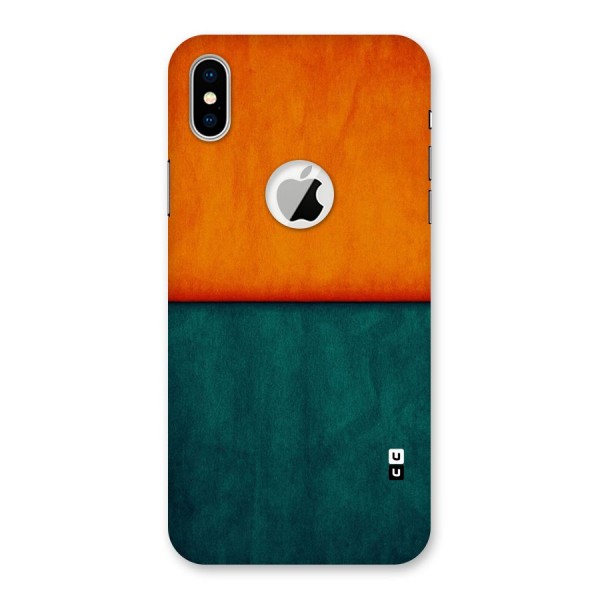 Orange Green Shade Back Case for iPhone X Logo Cut